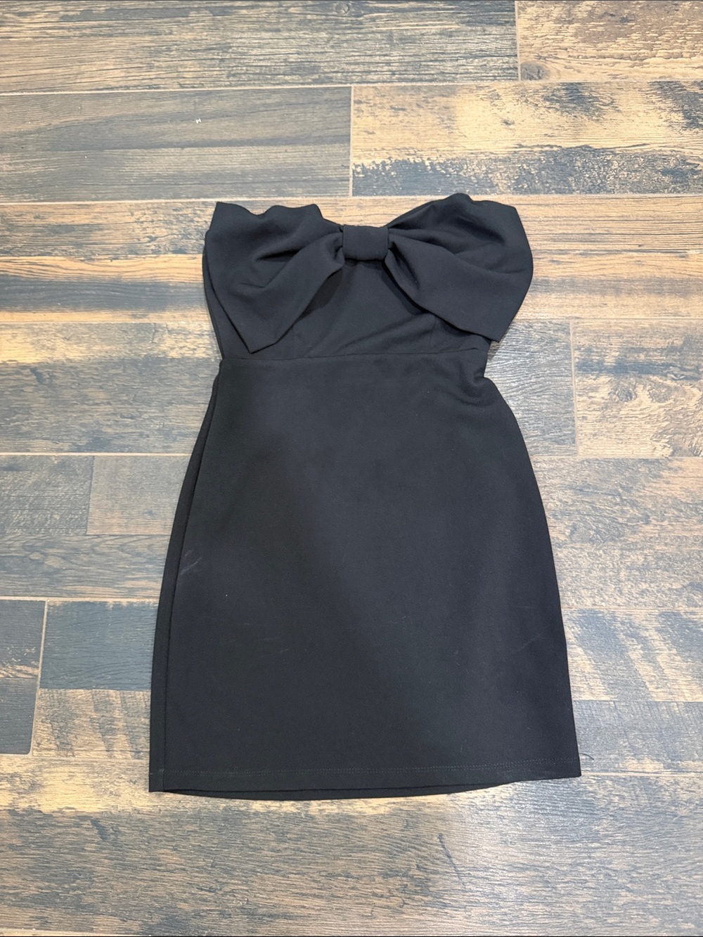 Windsor Black Strapless Mini Dress with Statement Bow